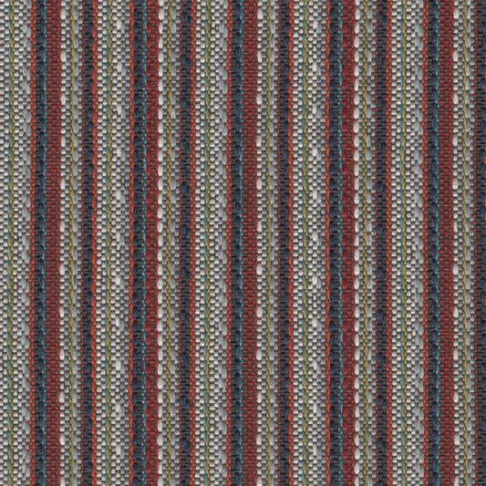 The ReBorn House TRH5686 Outdoor Performance Fabric in Rainbow, colorway TRH5686.B, pinstripe in grey, brown and orange