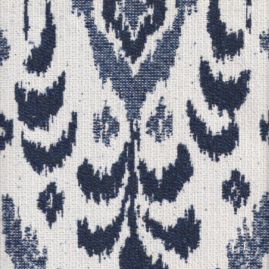 The ReBorn House TRH5756 Outdoor Performance Jacquard in Navy, colorway TRH5756.B, ikat in blue and white