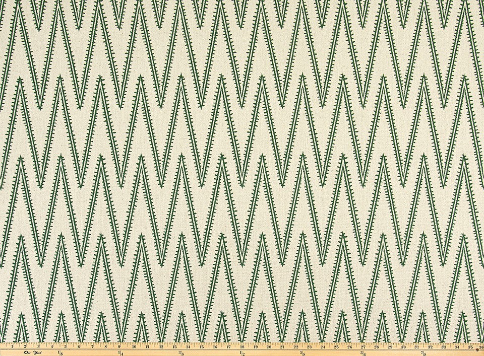 The ReBorn House TRH5948 Performance Fabric in Moss, colorway TRH5948.A, herringbone in green and white