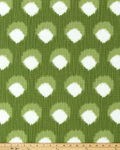 The ReBorn House TRH5978 Performance Fabric in Grass Green, colorway TRH5978.C, shown with a yardstick for scale