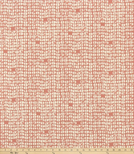 The ReBorn House TRH5997 Performance Fabric in Coral, colorway TRH5997.H, shown with a yardstick for scale
