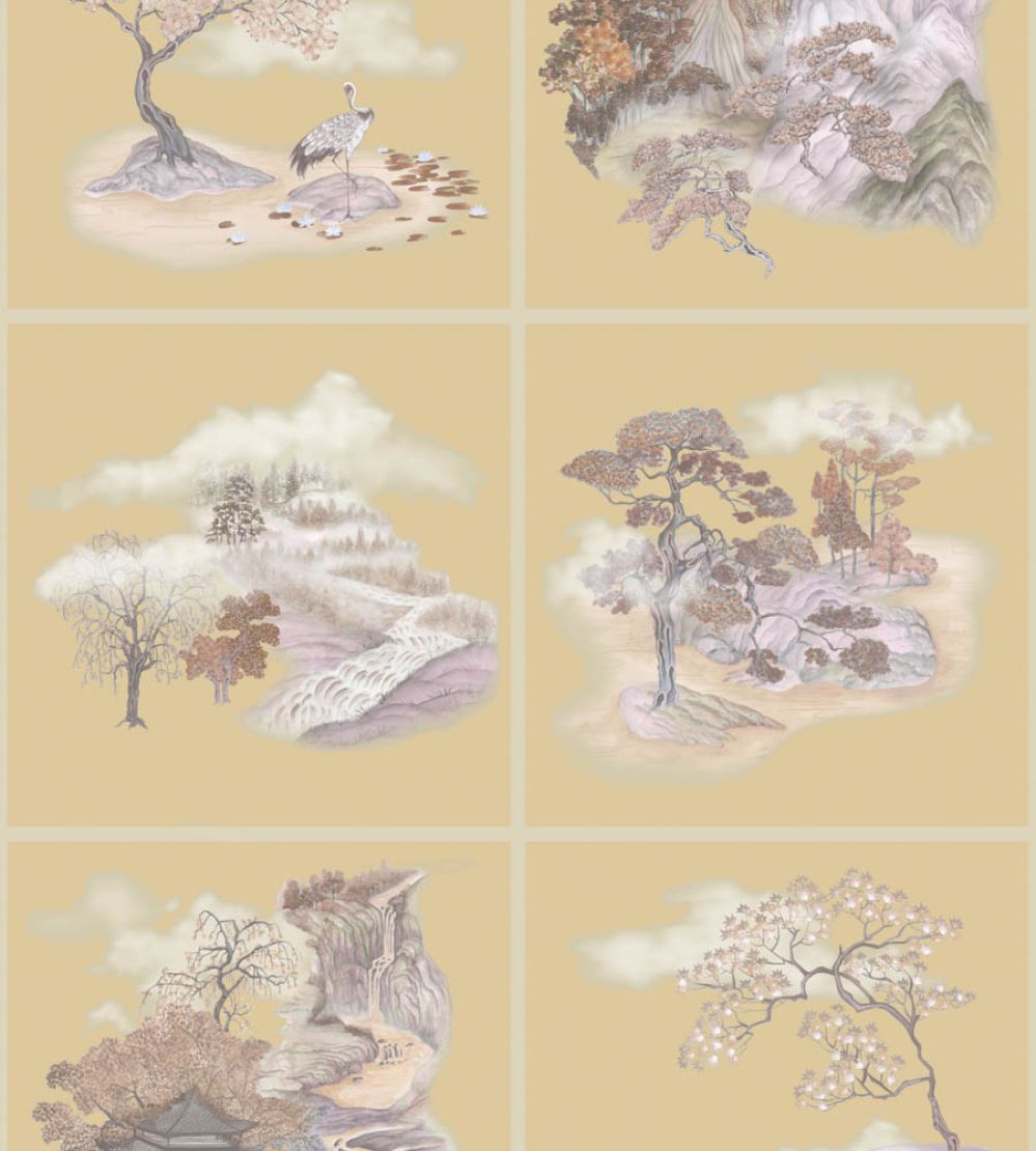 Tile Toile Metallic Wallpaper by Cole & Son Gilded Autumnal