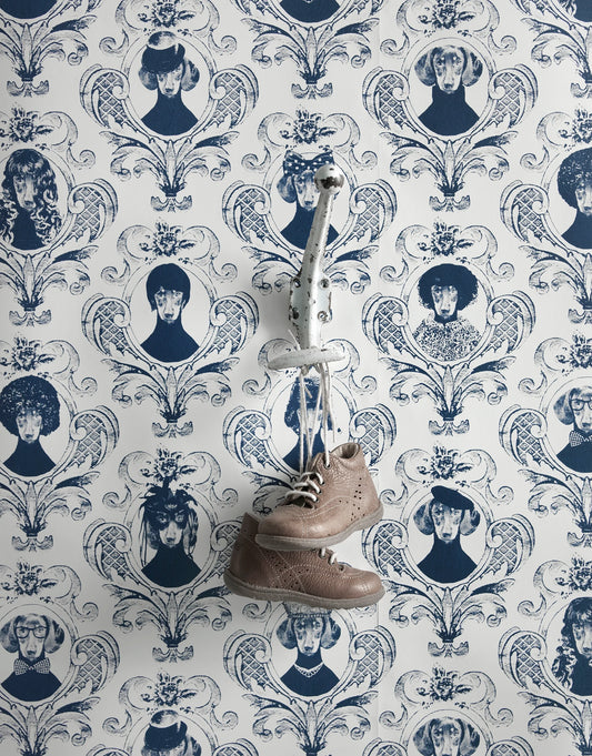 Together Wallpaper by Studio Lisa Bengtsson in Blue
