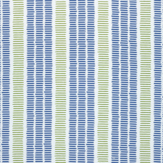 Topsail Stripe Fabric by Thibaut in Royal & Green Apple (W73516)