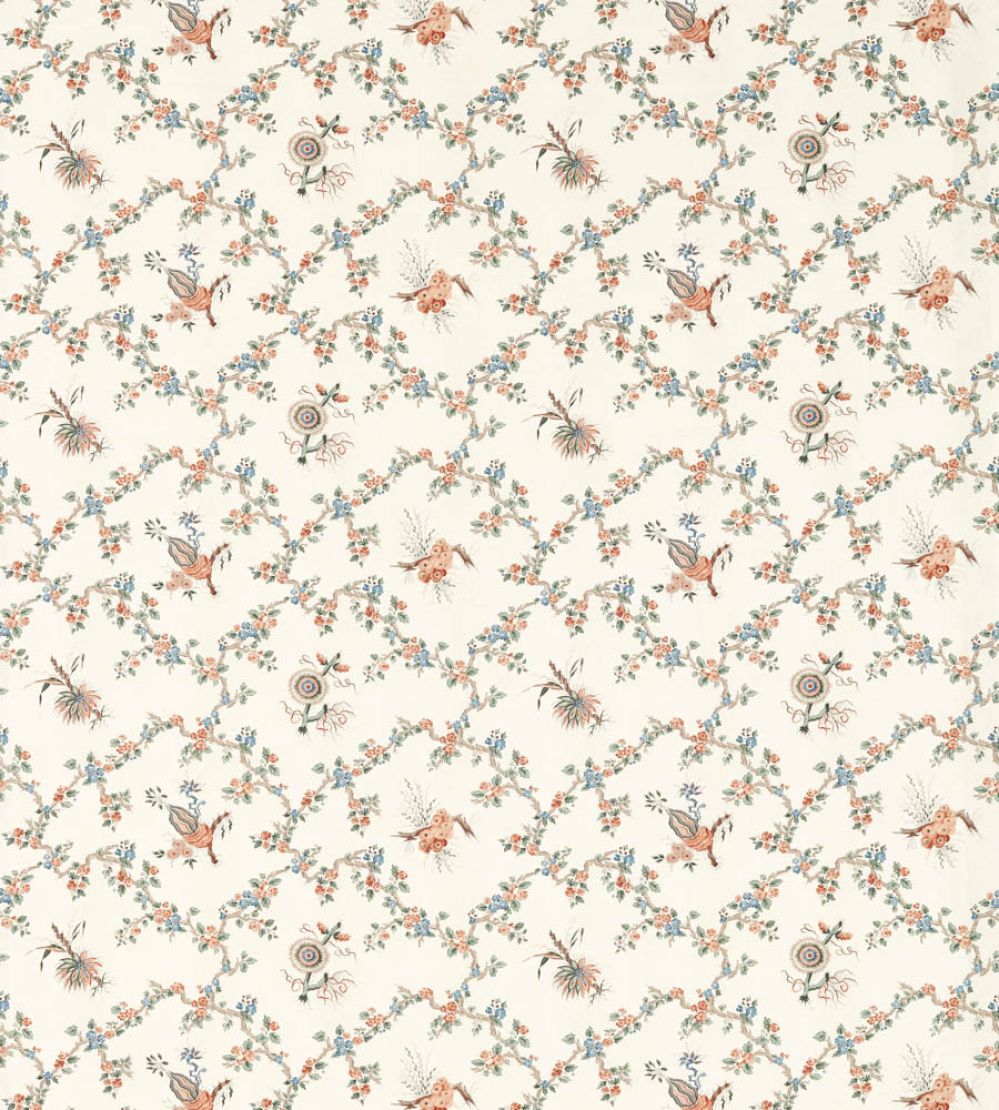 Trelliage Fabric by Sanderson Sandstone/Woad