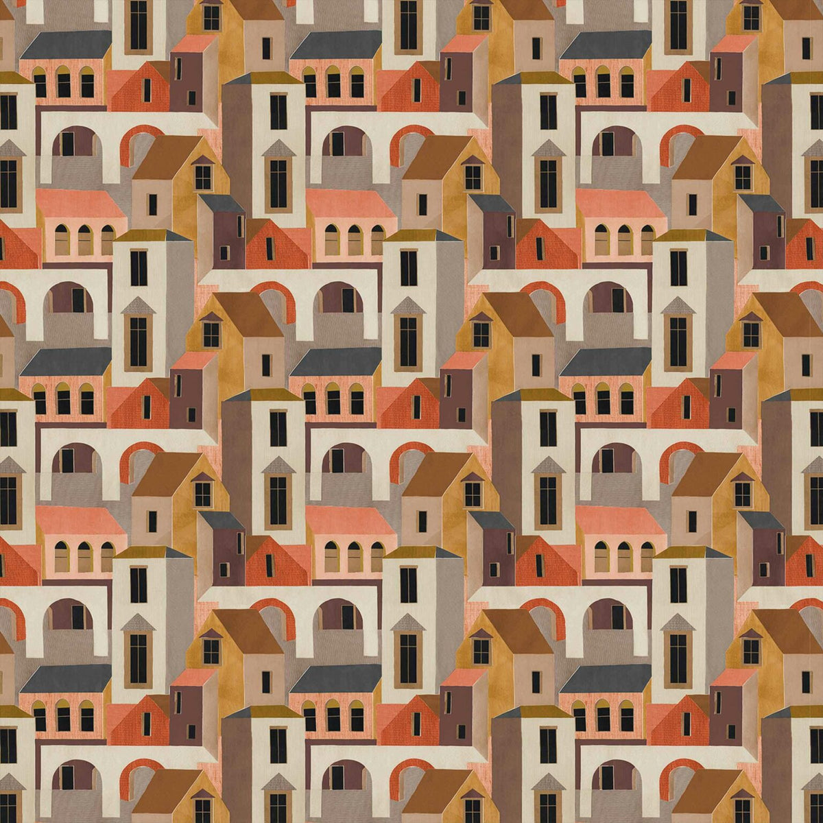 Trinidad fabric by Coordonné in Terracota, flat pattern view