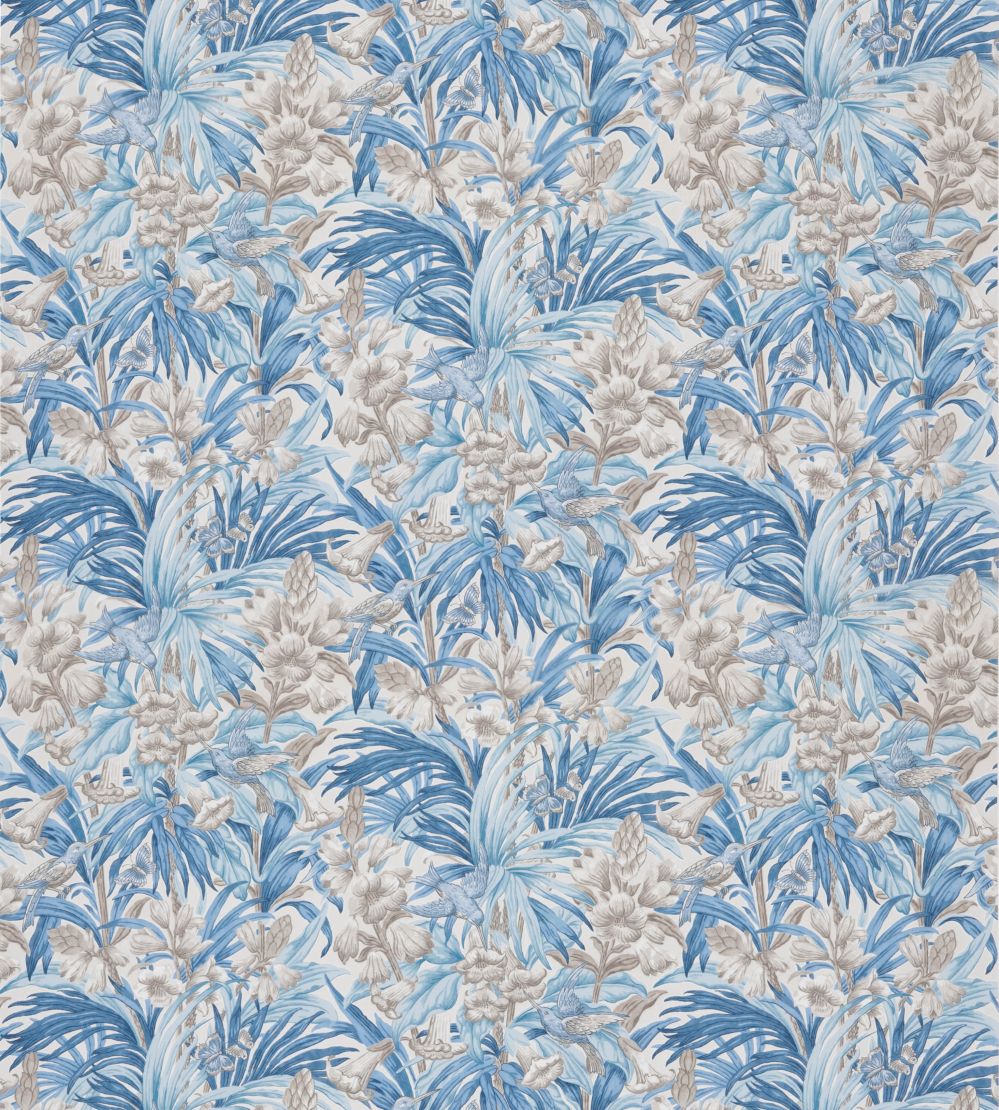 Trumpet Flowers Cotton Fabric by GP & J Baker Blues