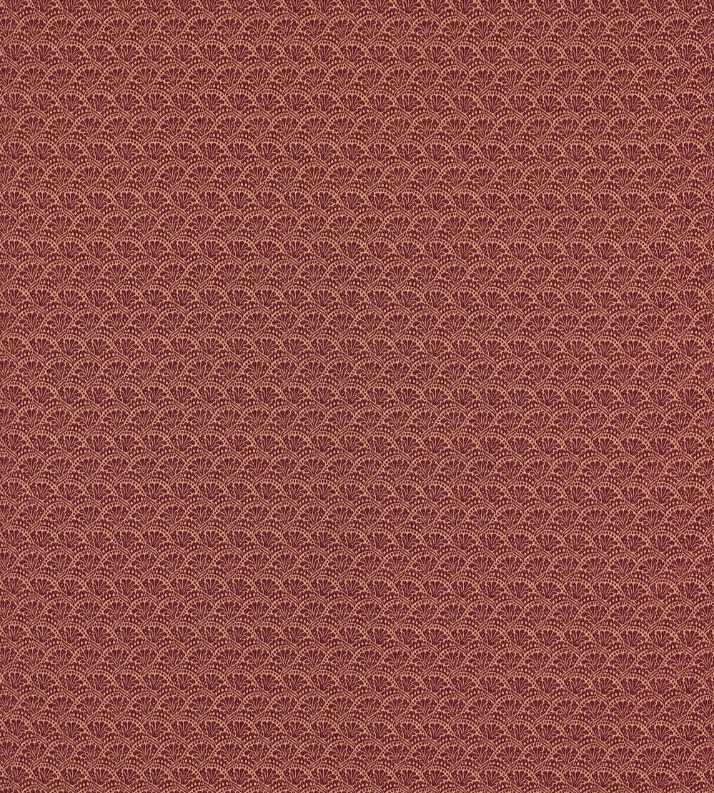 Tudor Damask Fabric by Zoffany Cochineal