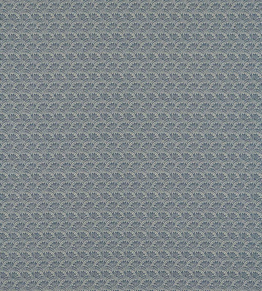 Tudor Damask Fabric by Zoffany Indigo