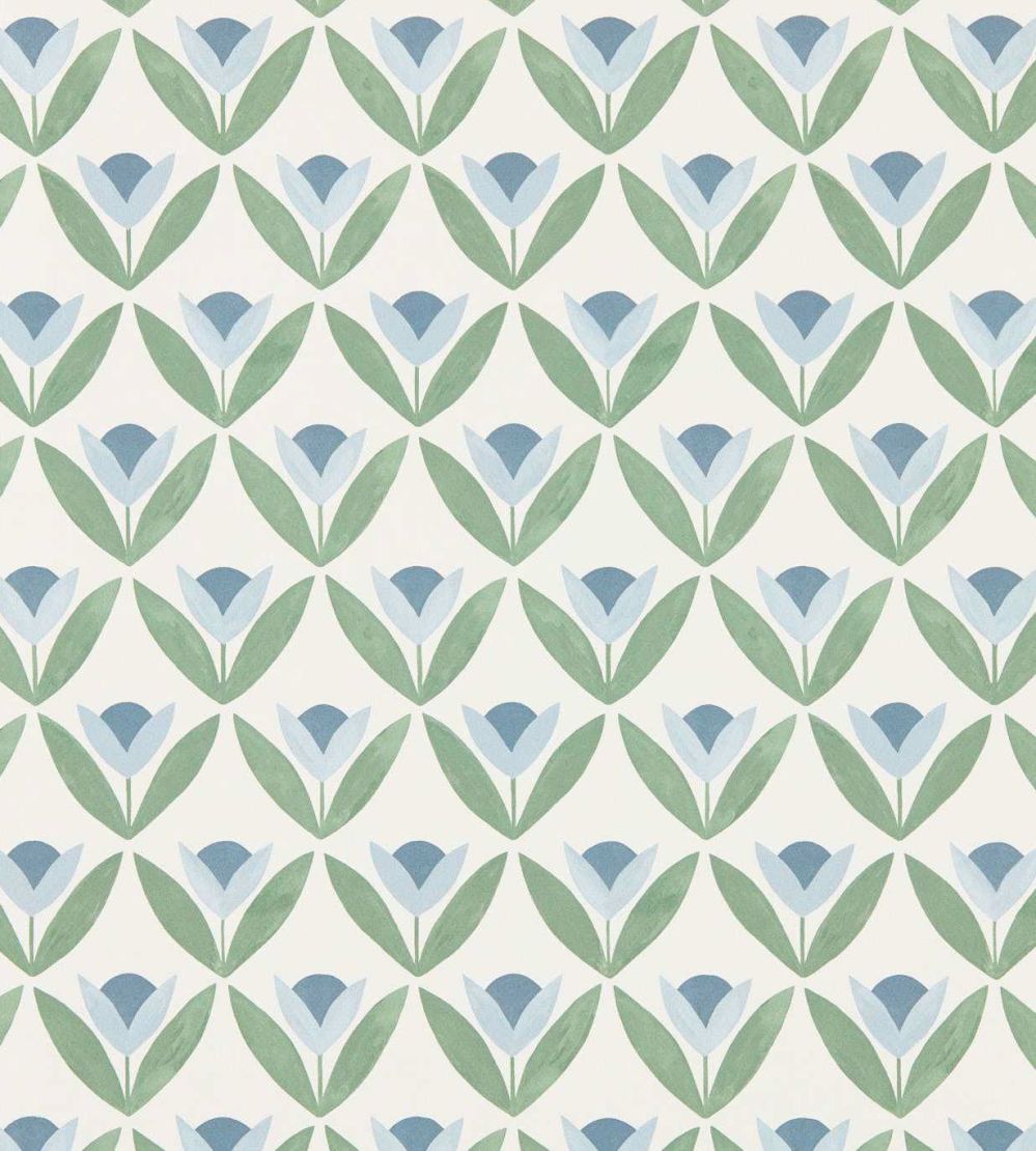 Tulip Trellis Wallpaper by Scion Coast Blue