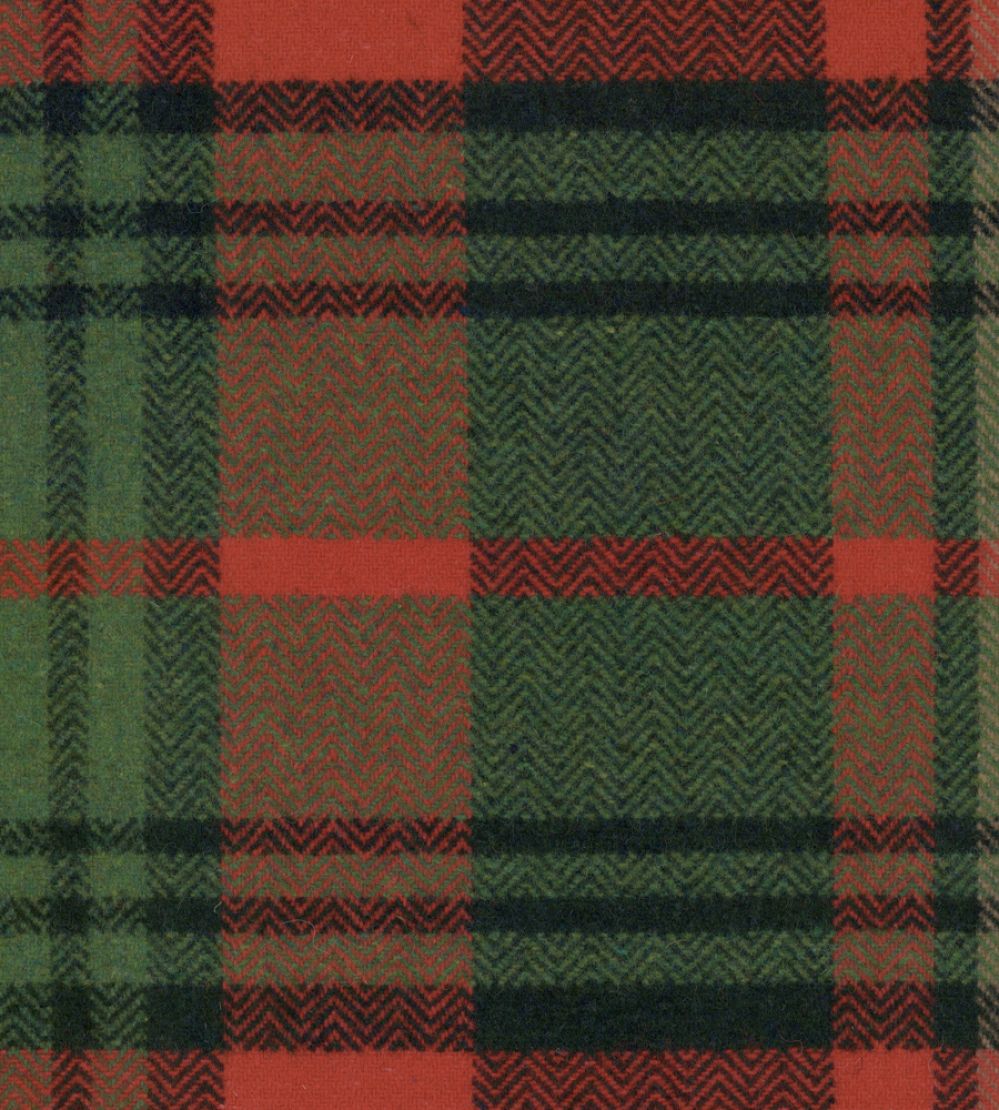 Tyrolean Plaid Fabric by MINDTHEGAP Black/Red/Green