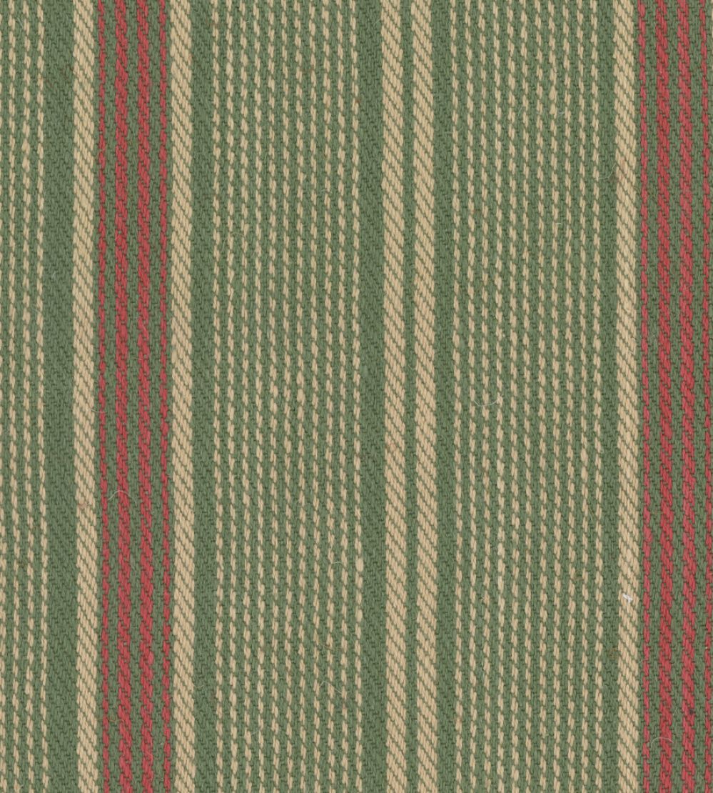 Tyrolean Stripes Fabric by MINDTHEGAP Green/Red/Taupe