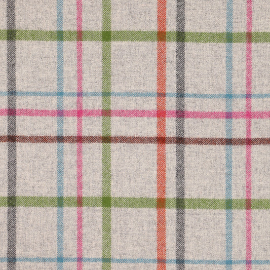 Multicheck Wool Fabric by Abraham Moon Grey