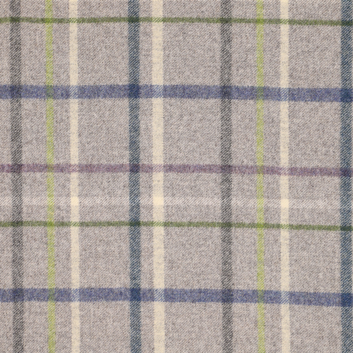 Multicheck Wool Fabric by Abraham Moon Mid Grey