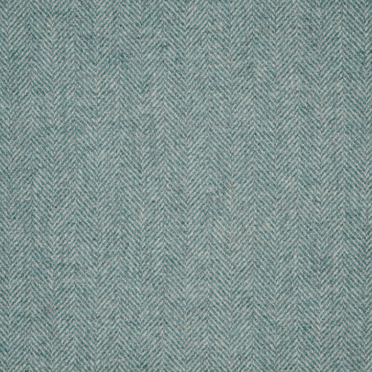 Herringbone Wool Fabric by Abraham Moon Aqua