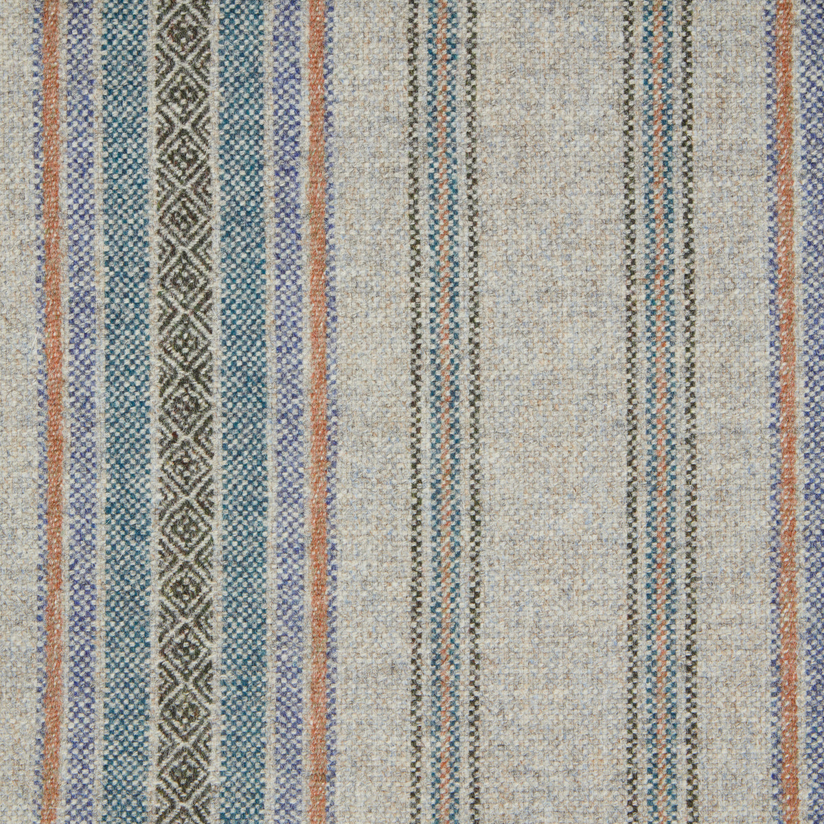 Blenheim Wool Fabric by Abraham Moon Silver Aqua