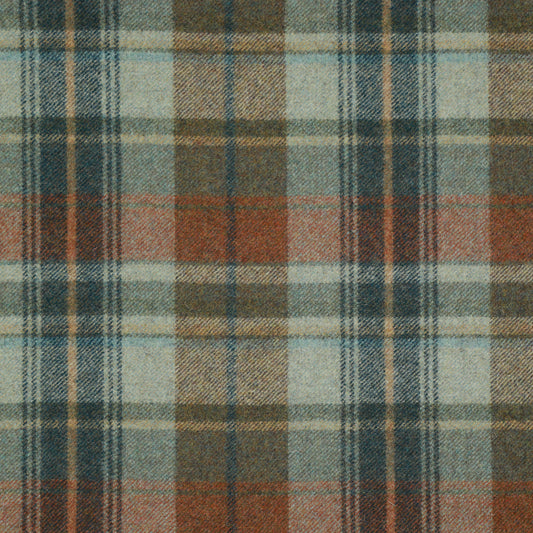 Walsh Wool Fabric by Abraham Moon Aqua Rust