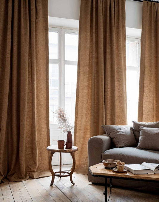 Universal Velvet fabric by Coordonné in Beige/Nude T6486003, shown in a styled room