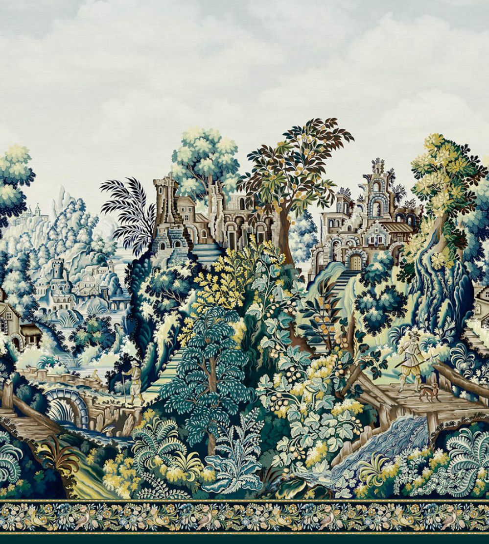 Verdure Tapestry Mural by Cole & Son Viridian