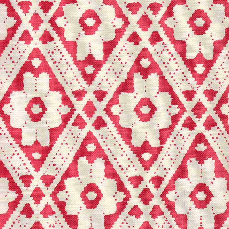 Viennese Red fabric by Quadrille