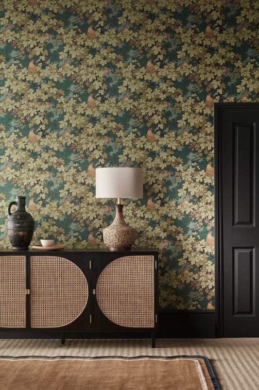 Vine wallpaper by Little Greene in Verde