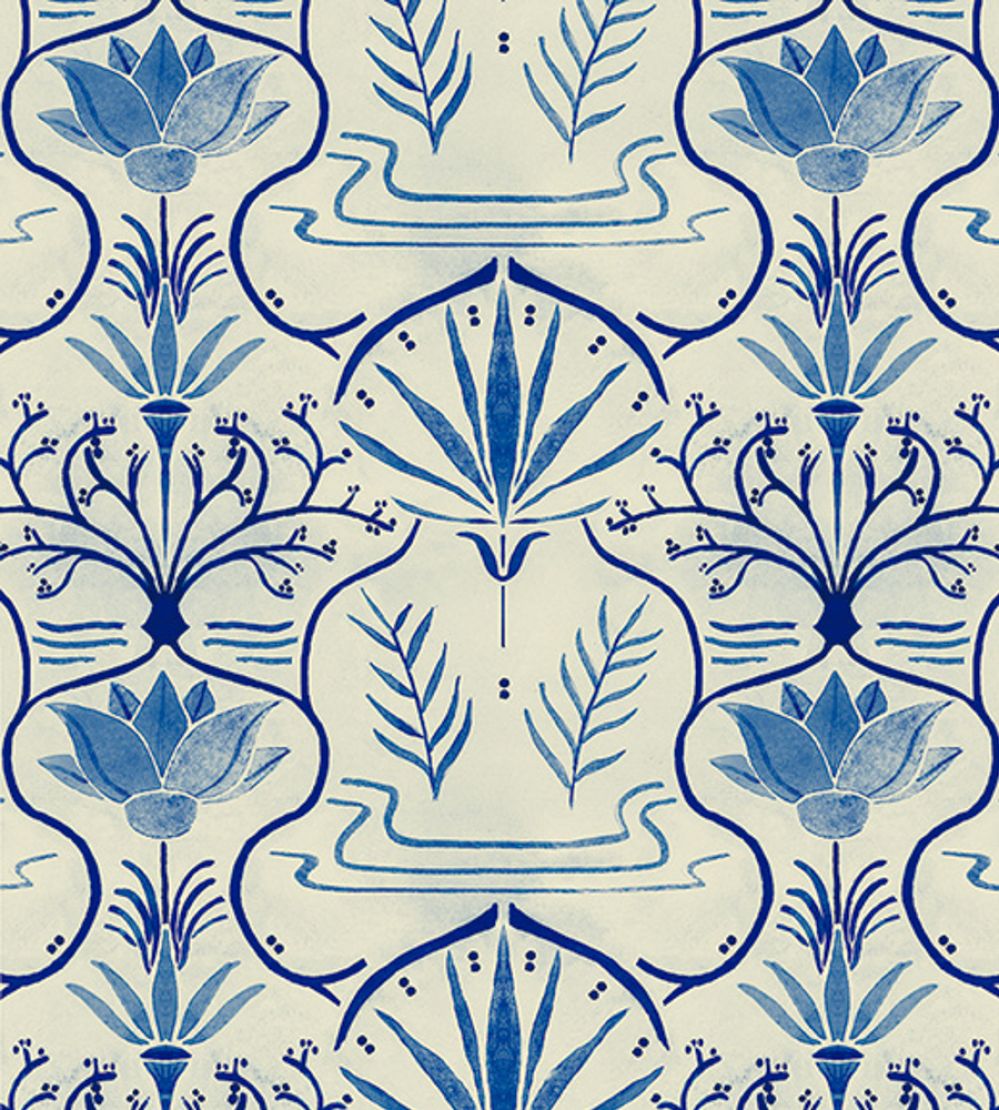 Voysey Wallpaper by Tres Tintas Dark blue