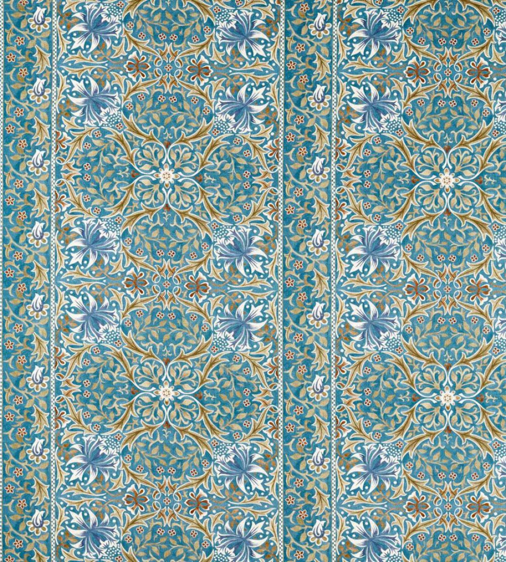 Walthamstow Fabric by Morris & Co Teal/Ochre