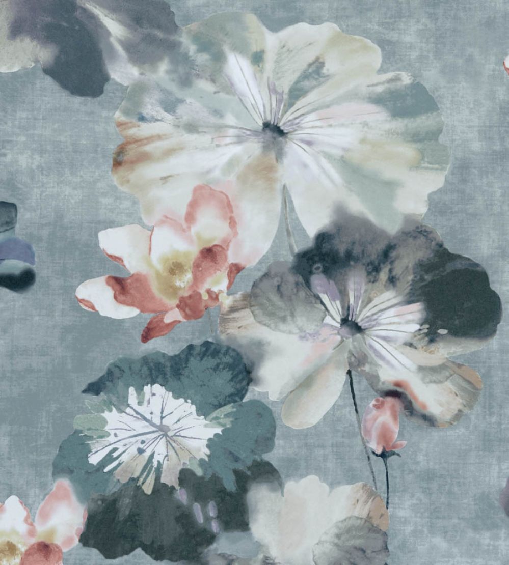 Water Lilies Wallpaper by 1838 Wallcoverings Mineral