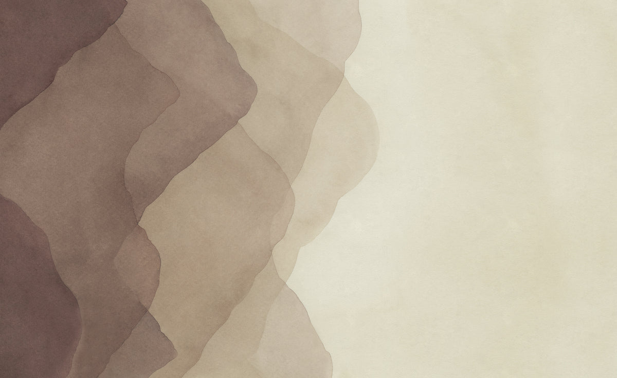 Watercolor Vertical Brown mural by Rebel Walls