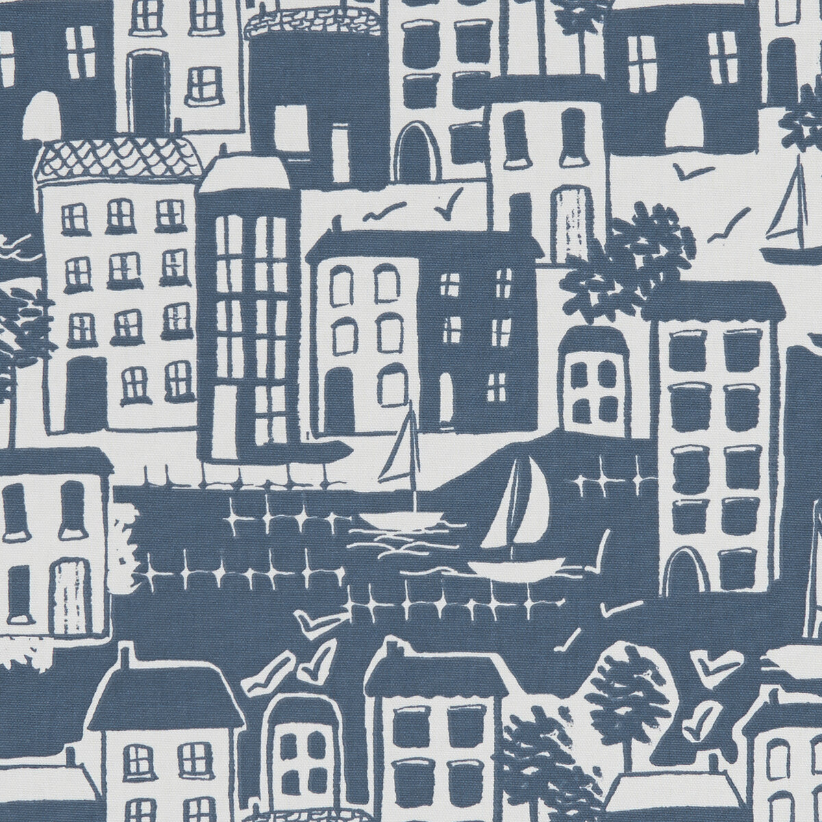 Waterside Navy fabric by Clarke & Clarke