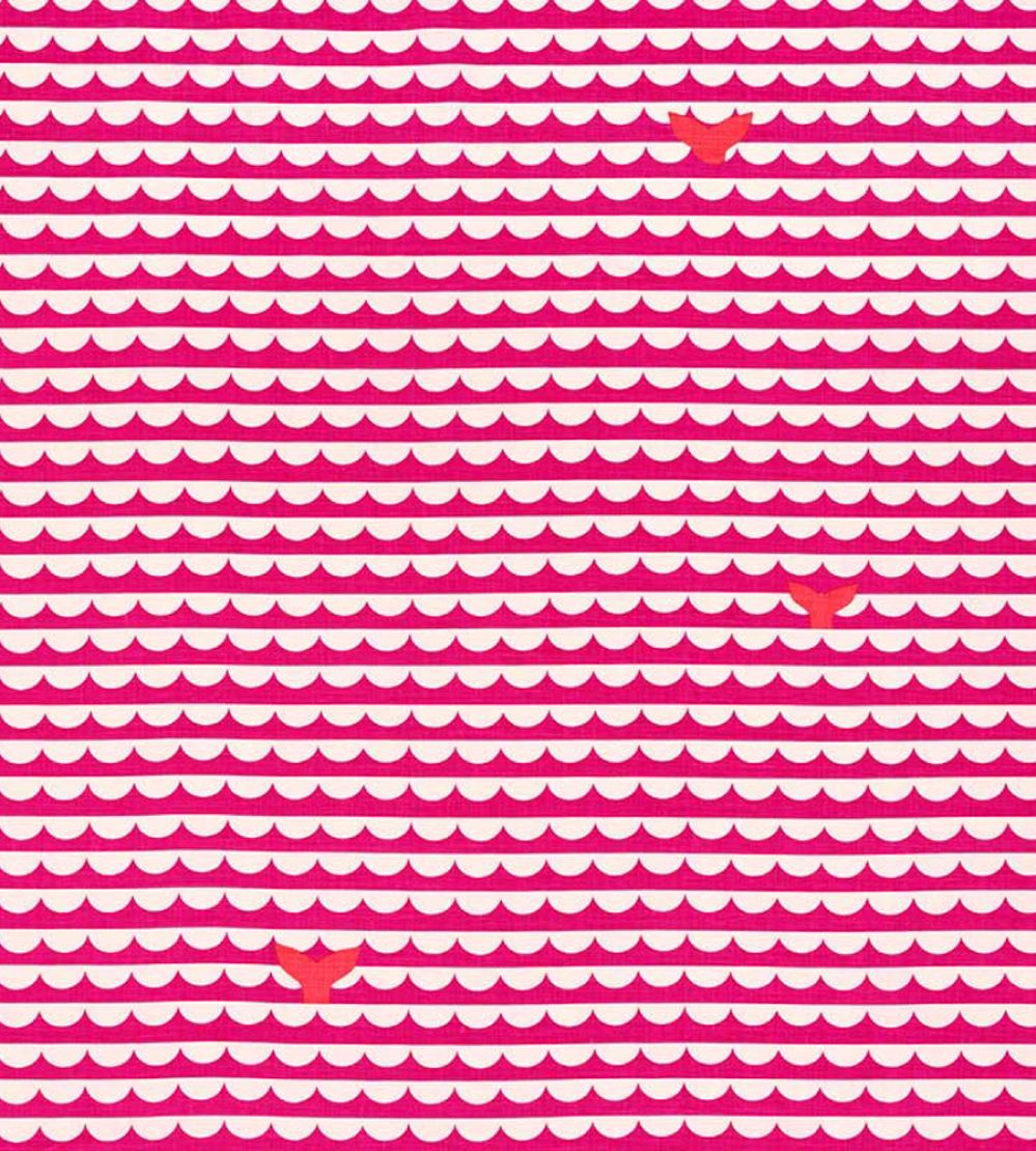 We Sailed Away Fabric by Christopher Farr Cloth Hot Pink