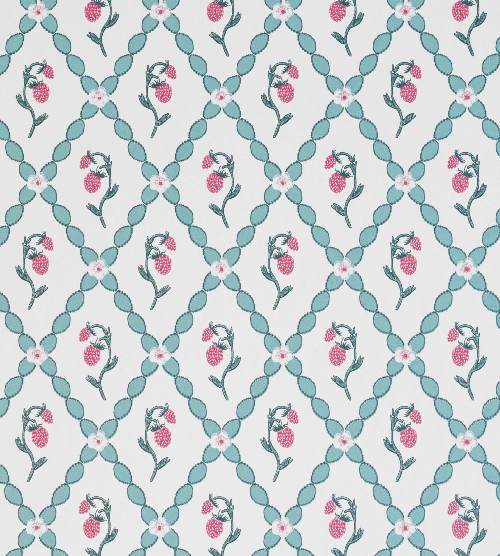 Wild Strawberry Trellis Wallpaper by Barneby Gates Vintage Cream