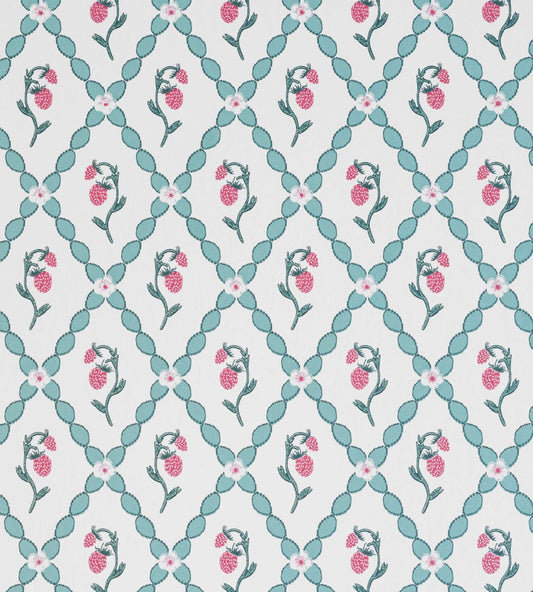 Wild Strawberry Trellis Wallpaper by Barneby Gates Vintage Cream