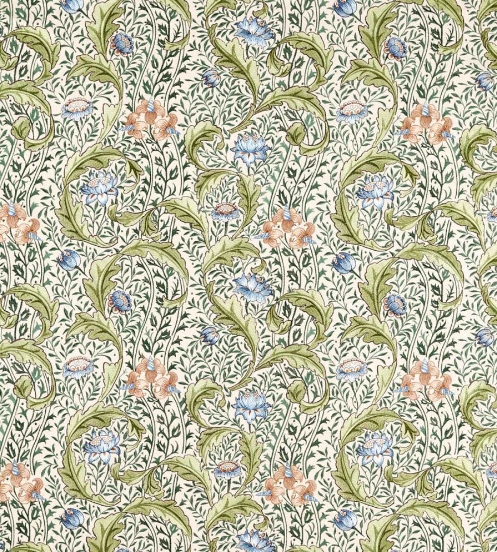 Wild Tulip & Vine Embroidery Fabric by Morris & Co Nettle/Woad