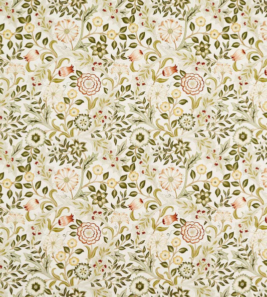 Wilhelmina Wide Width Fabric by Morris & Co Russet/Leaf Green