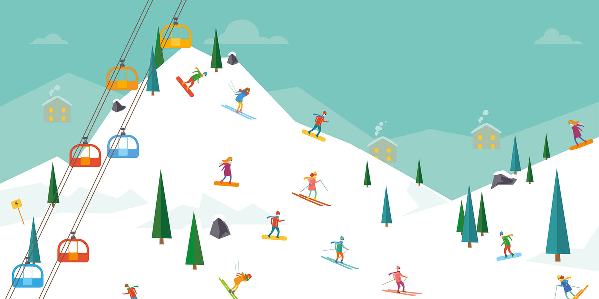 Winter Holiday Multi mural by Rebel Walls