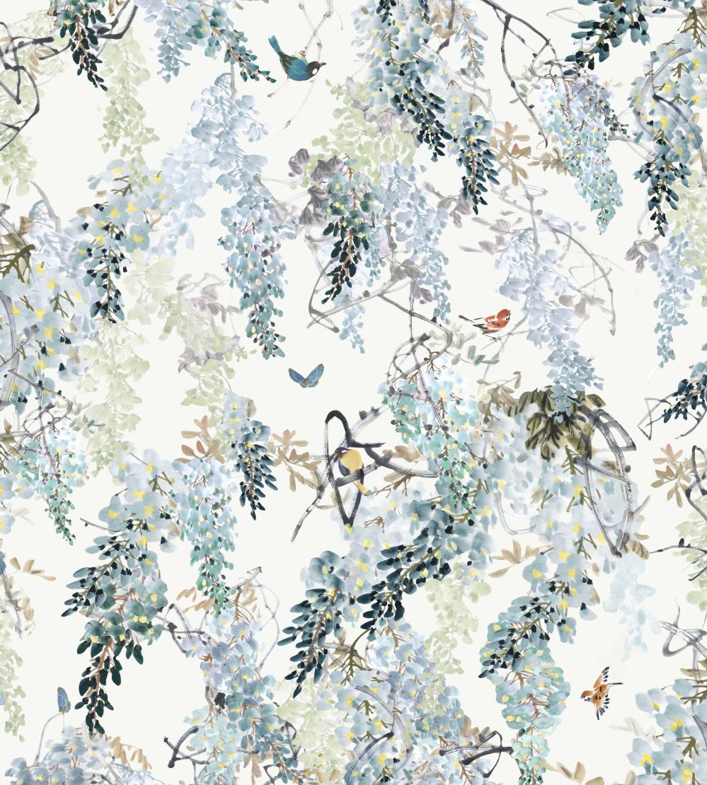 Wisteria Falls Mural by Sanderson Aqua