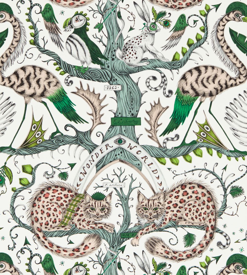 Wonder World Wallpaper by Clarke & Clarke Emerald