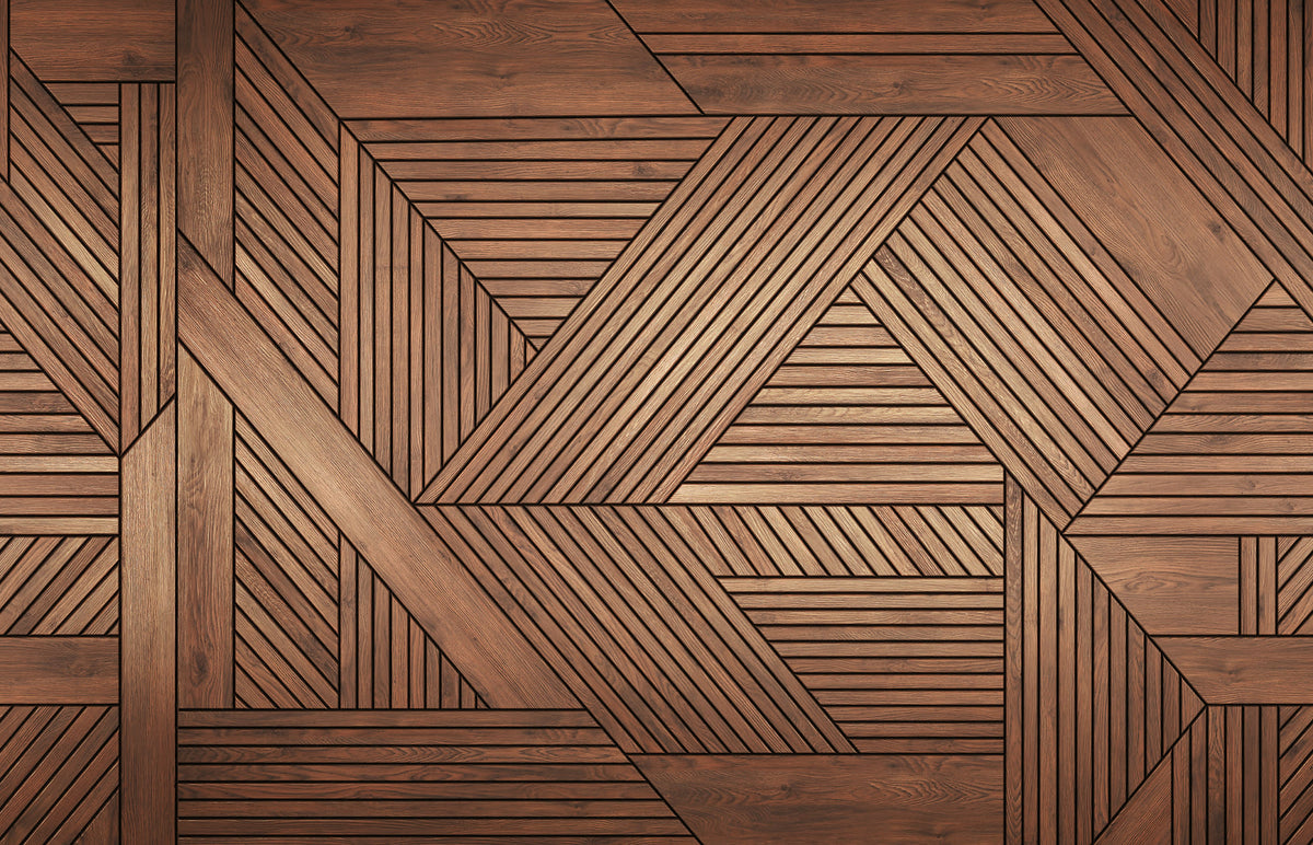 Wooden Art Bold Teak mural by Rebel Walls