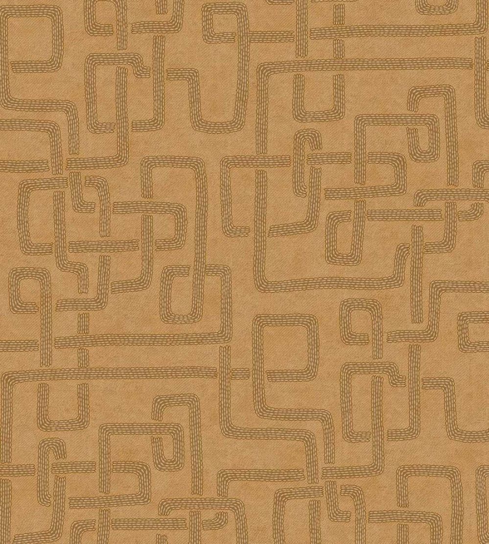 Woven Lines Wallpaper by Eijffinger Orange/Terracotta