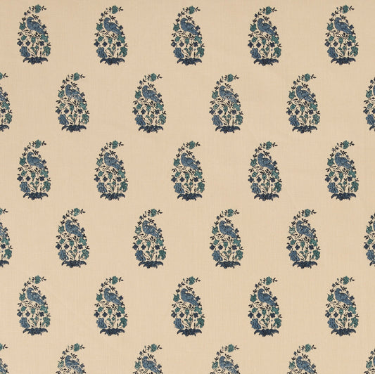 Yasmina Peacock Ivory fabric by Lisa Fine Textiles