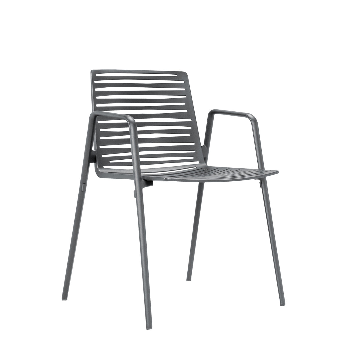 Zebra Stackable Armchair by JANUS et Cie in Metallic Grey