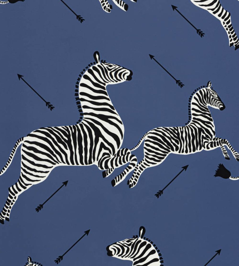 Zebras Wallpaper by Scalamandre Denim