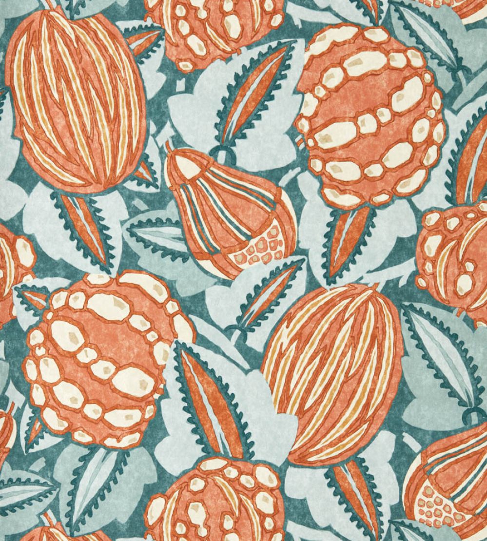Zenith Wallpaper by Harlequin Terracotta/Azul