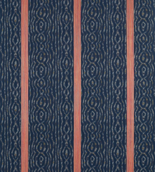 Lennox Stripe Fabric by Zoffany Indigo / Sunstone