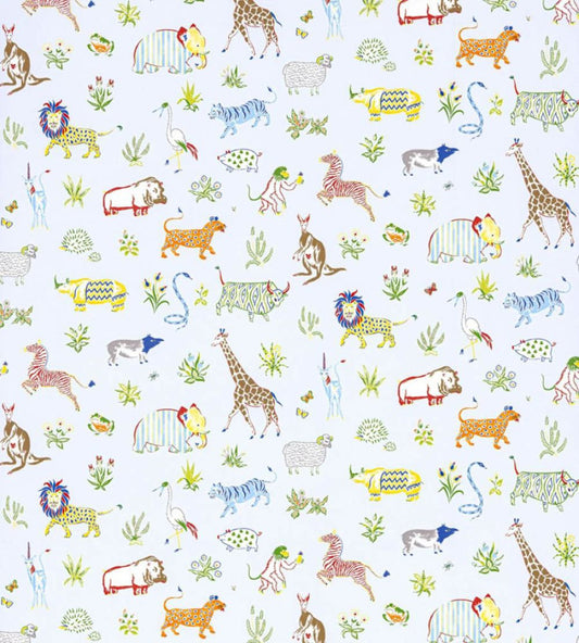 Zoo Wallpaper by Scalamandre Powder Blue