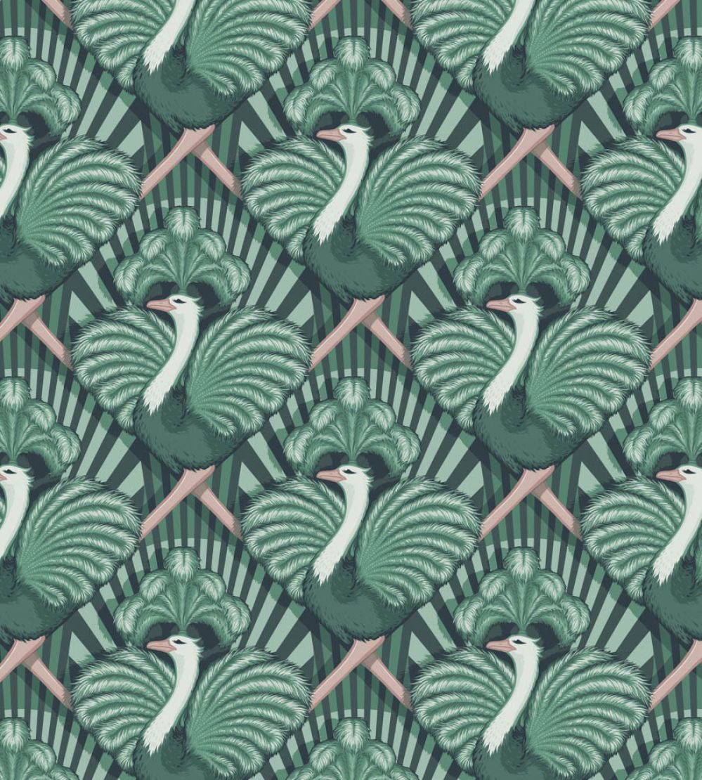 Zsa Zsa Wallpaper by Divine Savages Bottle Green