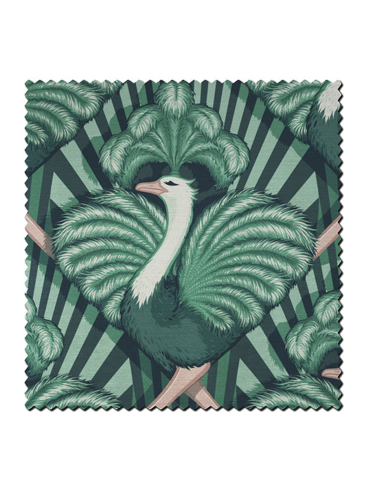 Zsa Zsa Velvet Fabric by Divine Savages in Bottle Green, pattern swatch