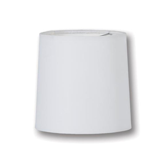 Chandelier Retro Drum Hardback Shades, White Microfiber Chiffon