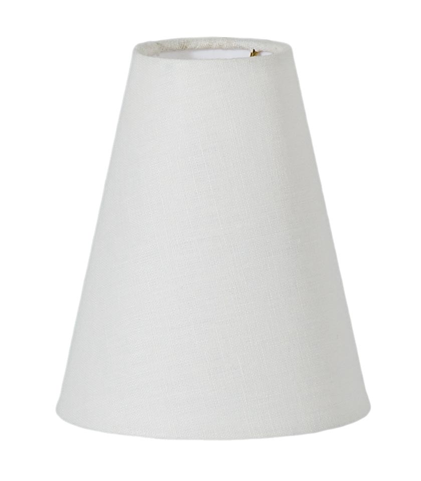 Chandelier Deep Drum Shade, Off White Linen